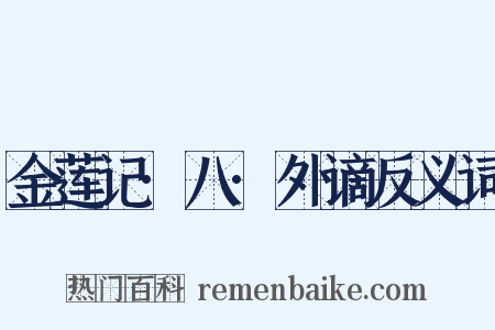 金莲记·八·外谪反义词是什么意思的图片